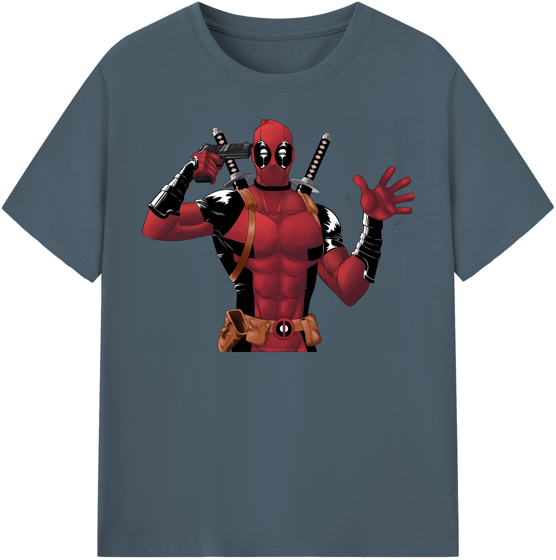 （画像用） Deadpool デッドプール 綿100％半袖Tシャツ（フロントプリント）